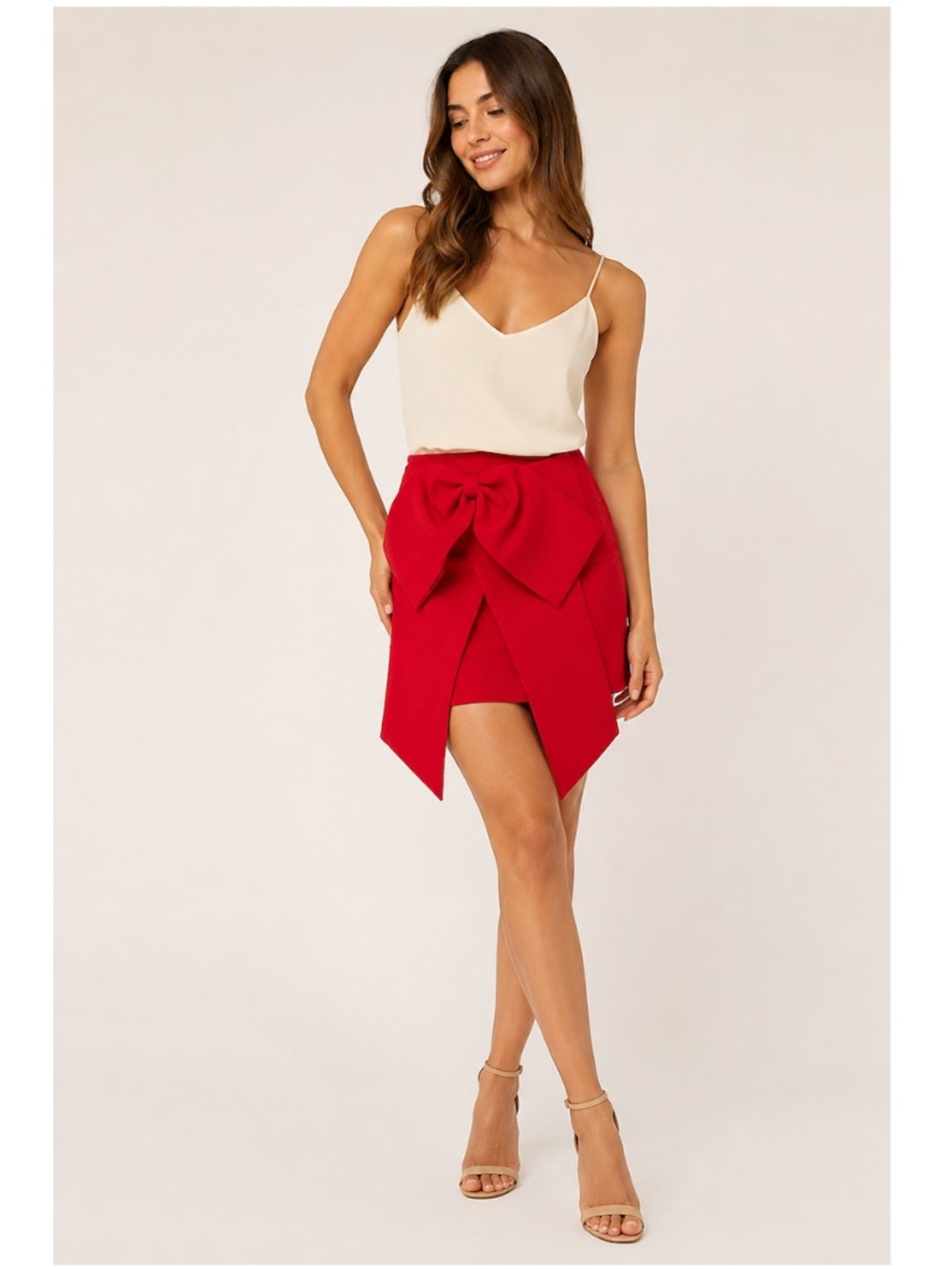 NWT Antonio Melani Antoinette Mini A-Line Skirt Sz 4 Red Bow
